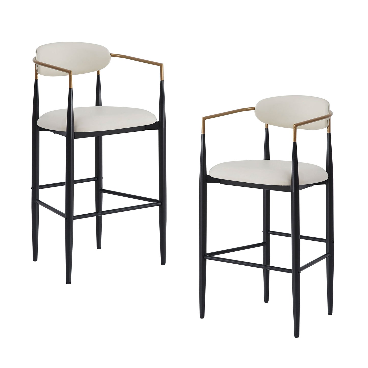 Upholstered Barstools With Back For Kitchen (Set of 2)
