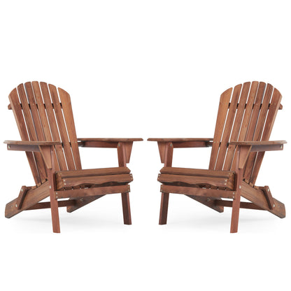 Lounge Patio Chair For Garden Outdoor Wooden Folding Adirondack Chair (Set of 2) Solid Cedar Wood Lounge Patio Chair For Garden