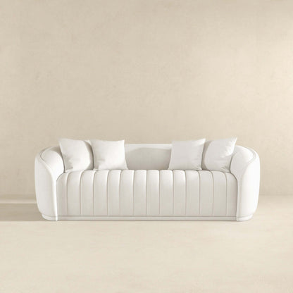 Markus - Mid-Century Modern Luxury Tight Back Couch - White
