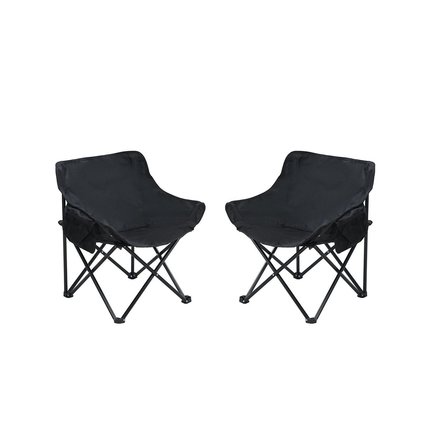 Portable Folding Camping Chairs With Carry Bag (Set of 2)