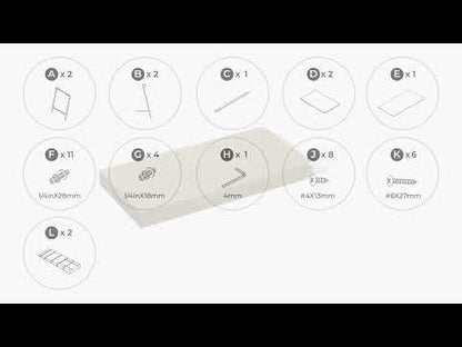 Bayflynn - Home Office Desk - 2 Fixed Shelves - White / Black